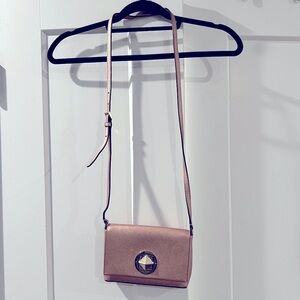 Kate Spade Rose gold Newbury Land mini crossbody bag